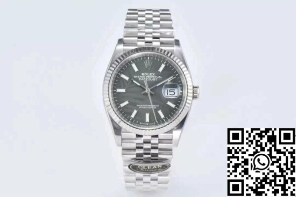 0 6 Rolex Datejust M126234-0047 36MM 1:1 Best Edition Mostrador verde limpo de fábrica