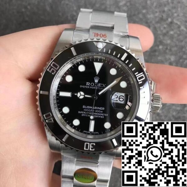 0 Rolex Submariner 116610LN 116610LN 1:1 Best Edition Noob Factory V12 musta soittaa