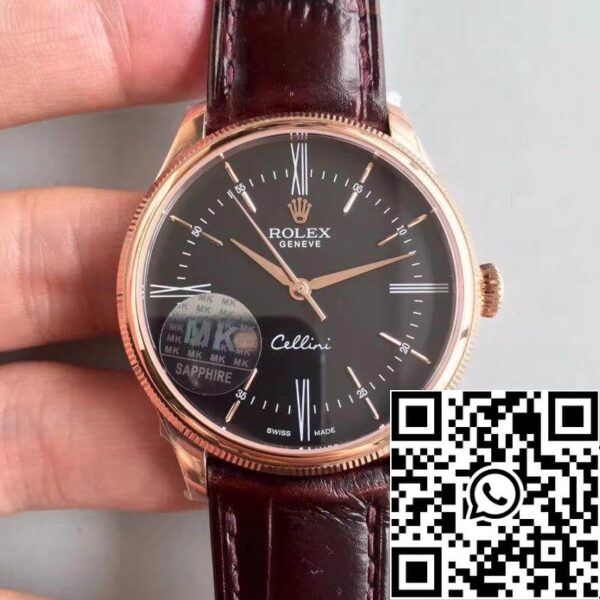 1 103 Rolex Cellini 50505 MKS Фабрика 1: 1 Най-доброто издание швейцарско ETA3132 черен циферблат