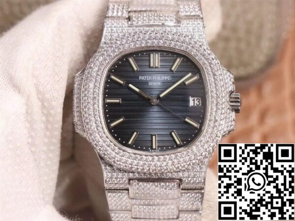 1 109 Patek Philippe Nautilus 5719-10G Silver Diamond 1:1 Best Edition R8 Factory Gradient Grey Dial Swiss Cal.324 S‌ C