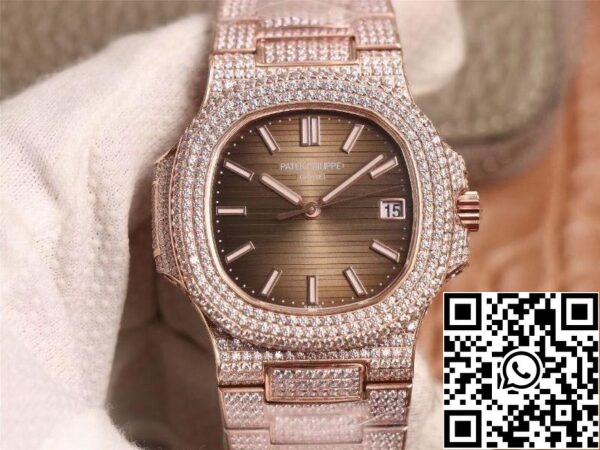 1 110 a82b743c 48cb 478e ac96 9da86801d1df Patek Philippe Nautilus 5719-10G rózsaarany gyémánt 1:1 Best Edition R8 gyári gradiens barna számlap svájci cal.324 S C