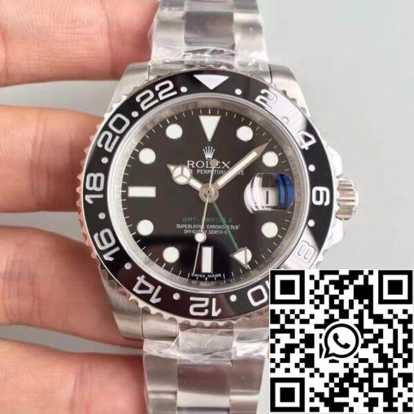 1 111 Rolex GMT-Master II 116710LN Noob Factory Esfera Negra 1:1 Mejor Edición Suizo ETA2836-2