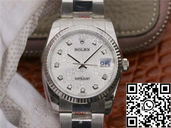 1 118 Rolex Datejust 36 116234 AR Factory 1:1 Meilleure édition suisse ETA2836-2 Cadran d'ordinateur argenté