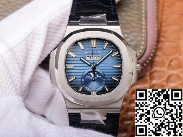 1 119 Patek Philippe Nautilus 5726/1A-014 1:1 Melhor Edição PF Factory Bracelete Preta Suíça ETA324