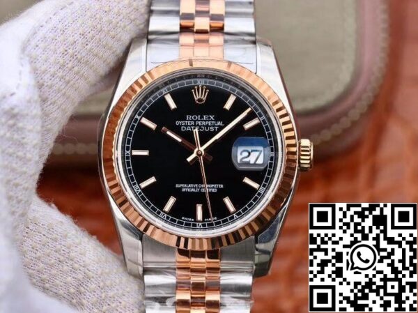 1 126 Rolex Datejust 36MM 126201 AR Factory 1:1 Best Edition Swiss ETA3135 Svart urtavla