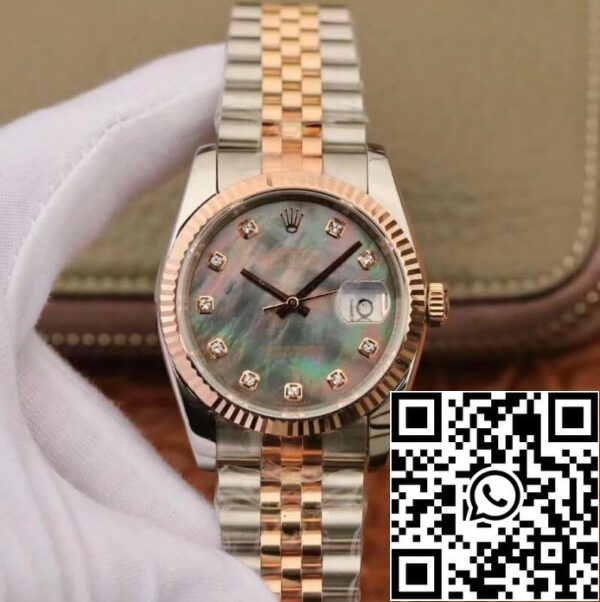 1 130 a5c3d06e cd53 4183 a540 3ae8f624ae12 Rolex Datejust 36mm GM Фабрика 1:1 Най-доброто издание Сив циферблат Диамантени маркери 18K злато обвити швейцарски ETA3135