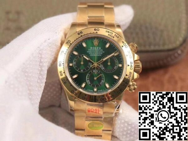 1 134 60543fa9 0559 4729 aa47 243a7acd3556 Rolex Daytona M116508-0013 1: 1 Най-доброто издание Noob Factory Green Dial Swiss ETA4130