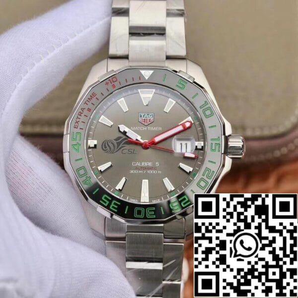 1 144 Tag Heuer Aquaracer Calibre 5 Chinese Super League 43mm 1:1 Best Edition Aço inoxidável