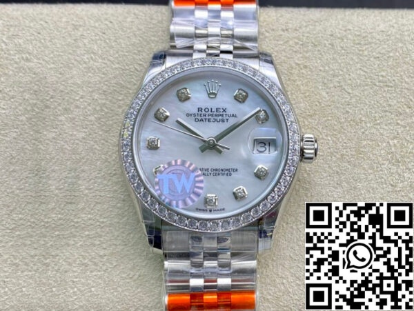 1 15 Rolex Datejust M278384RBR-0008 1:1 Best Edition TW Factory Mother-Of-Pearl Dial