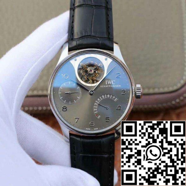 1 150 dbf923f4 6038 473a 93c5 0bb324b1bbd9 IWC Portugalin IW504210 Tourbillon 1:1 Best Edition Slate Gray Dial Musta nahkahihna Sveitsin ETA Tourbillon Movement