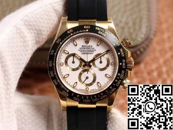 1 152 Rolex Daytona M116518LN-0041 1:1 Best Edition Noob Factory Valkoinen Dial Sveitsin ETA4130