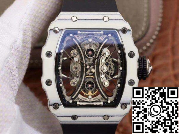 1 173 Richard Mille Pablo Mac Donough RM53-01 1:1 Best Edition Zwitsers ETA Geïmporteerd mechanisch uurwerk Skelet wijzerplaat Zwart rubberen band