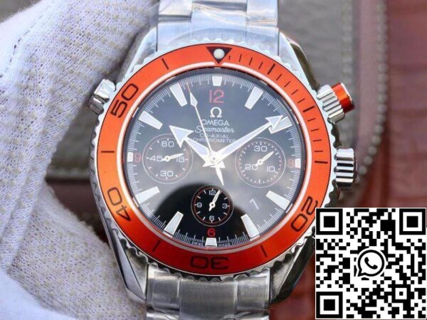 1 193 Omega Seamaster Planet Ocean 232.30.46.51.01.002 1:1 Best Edition Swiss ETA7750 Черный циферблат с оранжевым маркером