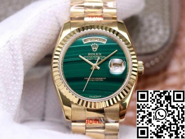 1 20 Rolex Day Date President 18238 1:1 Best Edition Malachite Green Dial Sveitsin liikkeenä