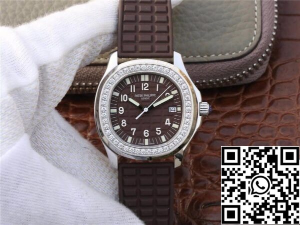 1 211 Patek Philippe Aquanaut 5067A-023 1:1 Best Edition PPF tehdas timantti ruskea kellotaulu