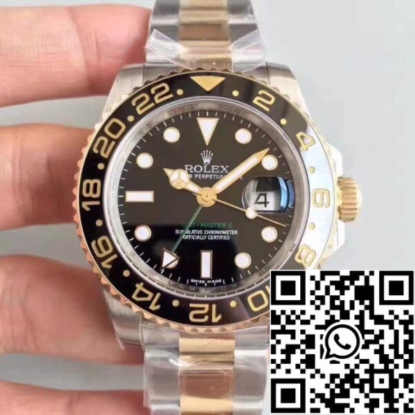 1 22 be33f911 9321 4e5d 8838 7b94ccb399d2 Rolex GMT-Master II 116713LN Noob Factory Men Horloges 1:1 Best Edition Zwitserse ETA3186 Gold Wrapped