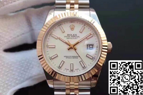 1 240 9c6451f5 40d8 400d a80e aeadf637ac64 Rolex Datejust 41 126333-006 Hvid urskive 1:1 Best Edition Swiss ETA2836-2 Gold Wrapped