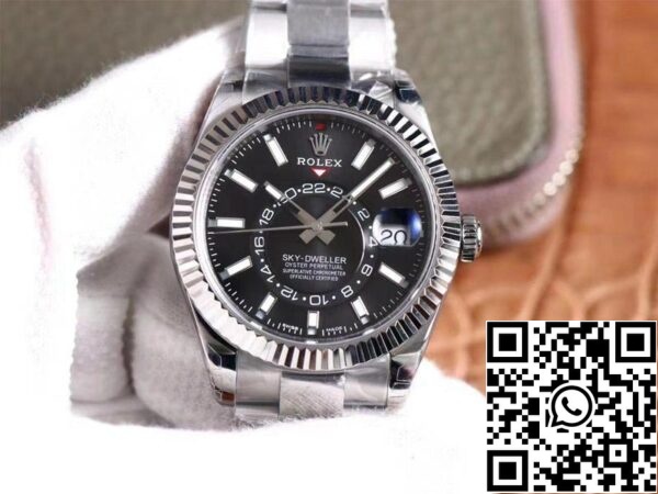 1 24 029e5f90 32d6 47dc bc3b 11f08ca86b66 Rolex Sky Dweller M326934-0005 Best 1:1 Edition Noob Factory Fekete számlapja