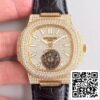 1 299 Patek Philippe Nautilus Jumbo Tourbillon 1:1 Best Edition Swiss Tourbillon Or jaune 18K Cadran diamant