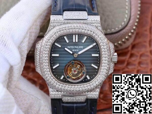 1 312 Patek Philippe Nautilus Jumbo 5711 R8 Jumbo 5711 R8 Factory 1:1 Best Edition svájci Tourbillon kék tárcsa