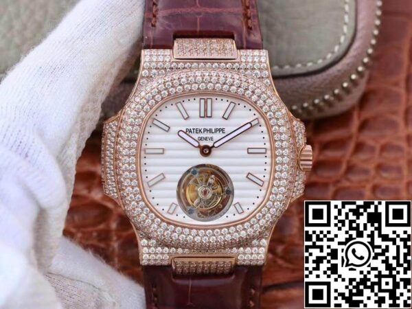 1 314 Patek Philippe Nautilus Jumbo 5711 R8 Factory 1:1 Best Edition Swiss Tourbillon Rose Gold