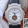 1 316 Patek Philippe Nautilus Jumbo 5711 R8 Jumbo 5711 R8 Gyári 1:1 Best Edition svájci Tourbillon fehér tárcsa