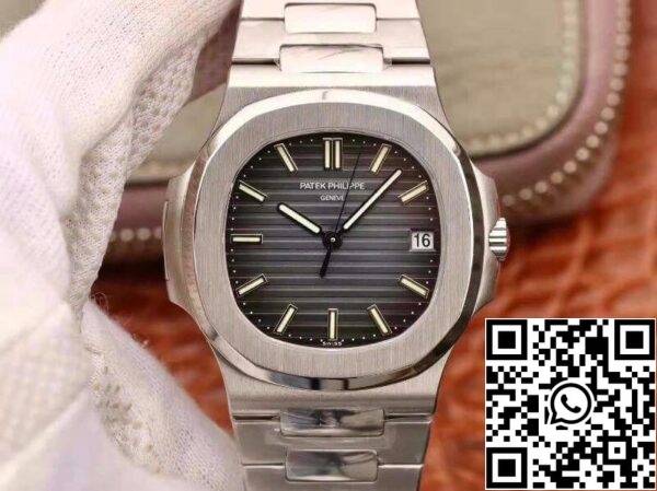 1 326 Patek Philippe Nautilus Jumbo 5711 PF Фабрика 1:1 Най-добро издание Швейцарска ETA324 Сив текстуриран циферблат