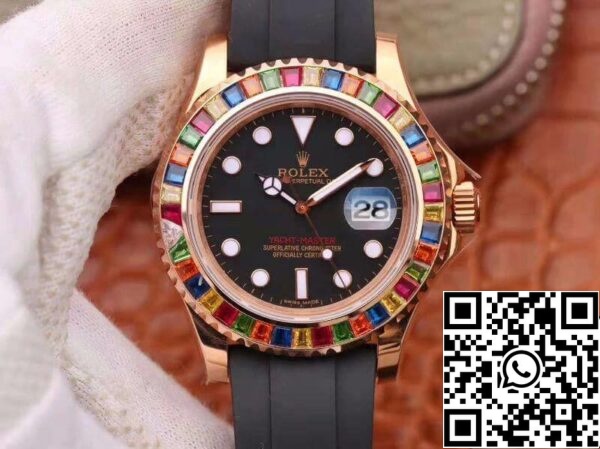 1 33 Rolex Yacht-Master 116695 Noob Factory 1:1 Best Edition Swiss ETA2824 Black Dial