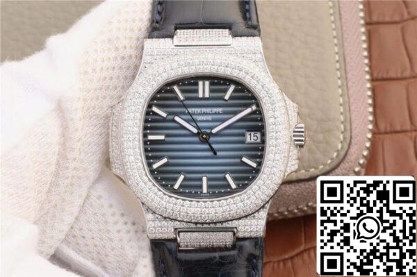 1 339 Patek Philippe Nautilus 5719/1G-001 KM Factory 1:1 Best Edition Schweiz ETA324 Blå urtavla