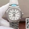 1 340 Patek Philippe Nautilus 5726/1A-010 KM Factory 1:1 Best Edition Swiss ETA324 Белый текстурированный циферблат