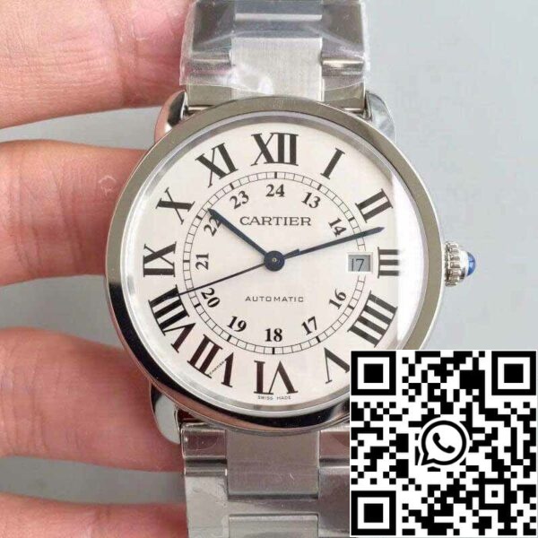 1 408 Ronde Solo De Cartier W670101 ZF Factory herrklockor 1:1 Best Edition Swiss ETA9015 vit urtavla