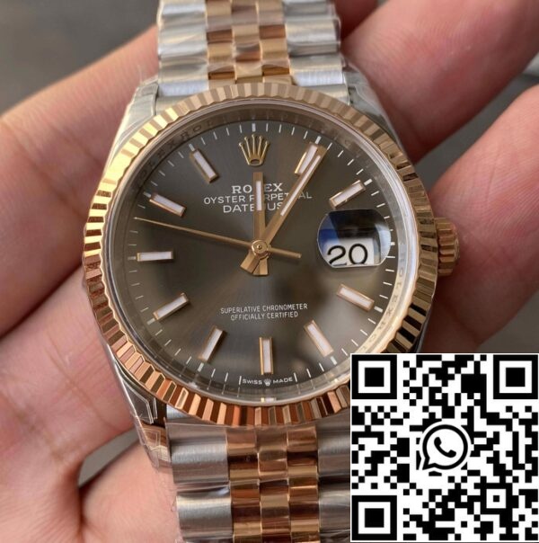 1 45 scalato Rolex Datejust M126231-0013 36MM 1:1 Best Edition VS Factory quadrante grigio