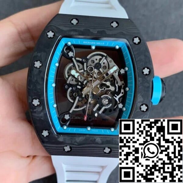 1 45 a29c1225 c7a4 4e0f b32d 65ddef606837 Richard Mille RM055 1:1 Best Edition KV Factory V2 Carbon Fiber Rubber Strap