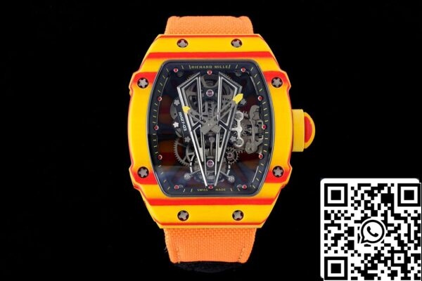 1 48 3685d9e3 c626 46b0 9899 ec53fd1f80f8 Richard Mille RM27-03 Rafael Nadal Tourbillon 1:1 Meilleure édition RM Factory Bracelet en tissu orange