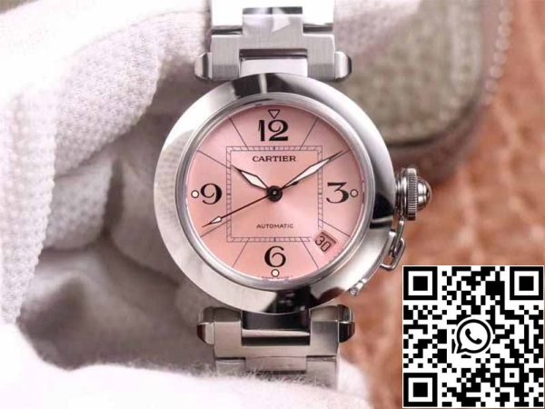 1 51 Cartier Pasha W31075M7 1:1 Best Edition V9 Factory Pink Dial Sveitsin Cal.049