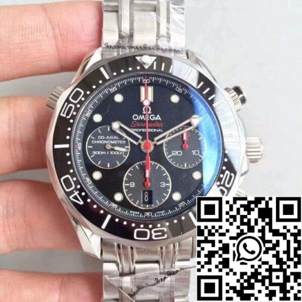 1 527 Omega Seamaster Diver 300M Cronógrafo 212.30.44.50.01.001 Relojes Mecánicos 1:1 Mejor Edición suiza ETA7753 Esfera Negra