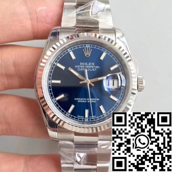 1 52 78126f57 1cb9 4296 9ea6 ce180730035d Rolex Datejust 36mm 116234 AR Фабрика 1: 1 Най-доброто издание швейцарски ETA3135 Blue Dial Stick Marker