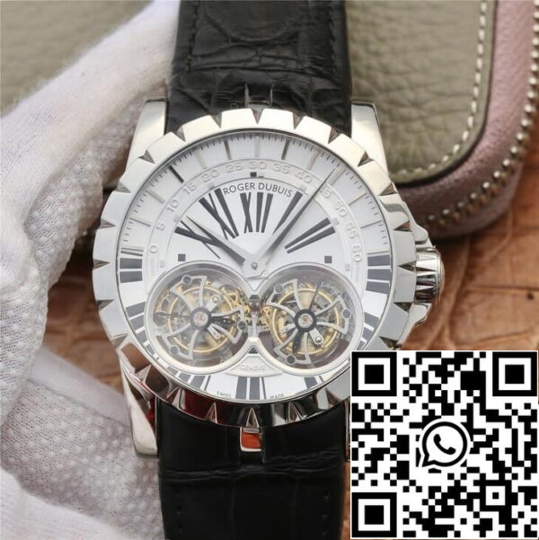 1 57 Roger Dubuis Excalibur RDDBEX0250 1:1 Best Edition JB Factory Tourbillon White Dial