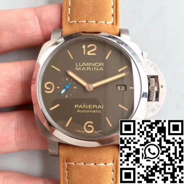 1 596 Panerai Luminor PAM1351 ZF Factory Relógios de homem 1:1 Best Edition Swiss ETA P9010 Bracelete em pele castanha