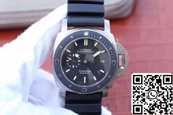 1 624 Panerai Luminor Submersible PAM389 VS factory 1:1 Best Edition Swiss ETA P9000 Czarny gumowy pasek