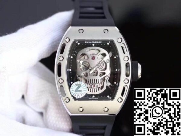 1 682 Richard Mille RM052 Z Factory 1:1 Mejor Edición suiza ETA6T51 Esfera negra con calavera