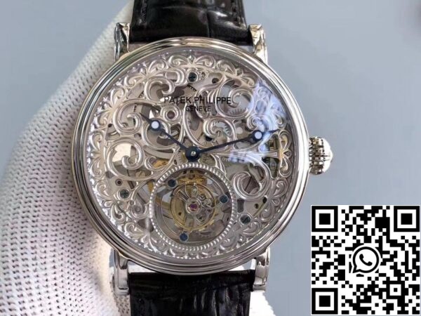 1 69 7bd77de7 5f6a 4c47 b27a 9eaf3b250465 Patek Philippe Tourbillon P83000 1:1 Best Edition Quadrante argentato Tourbillon svizzero