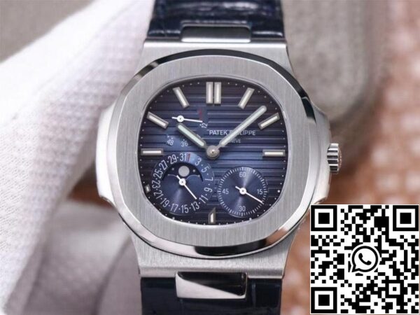 1 6 6f43f4ce 48a3 4c54 937f 084a7ee73599 Patek Philippe Nautilus 5712/1A-001 1:1 Best Edition PF Factory Blue Dial Leather Strap Swiss Movement