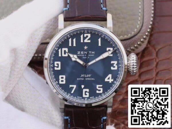 1 702 Zenith Pilot Type 20 Extra Special XF Factory 1:1 Best Edition Swiss ETA2824 Superlumed blue dial and hands