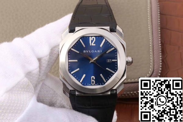 1 8 Bvlgari Octo 102429 BGO38C3SLD 1:1 най-добро издание тъмно син циферблат