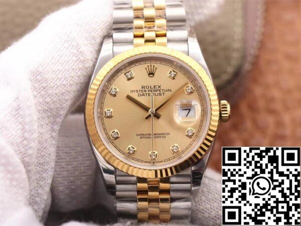 1 84 Rolex Datejust M126233-0017 1:1 Paras painos EW Factory Champagne Dial Sveitsin ETA3235