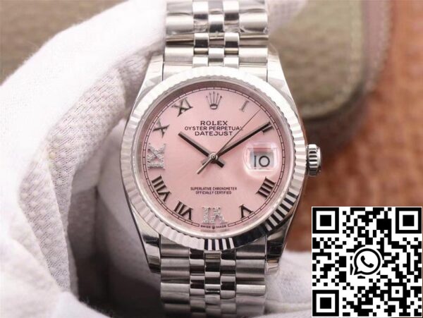 1 88 Rolex Datejust M126234-0031 1:1 Best Edition EW Factory Quadrante Rosa Svizzera ETA3235