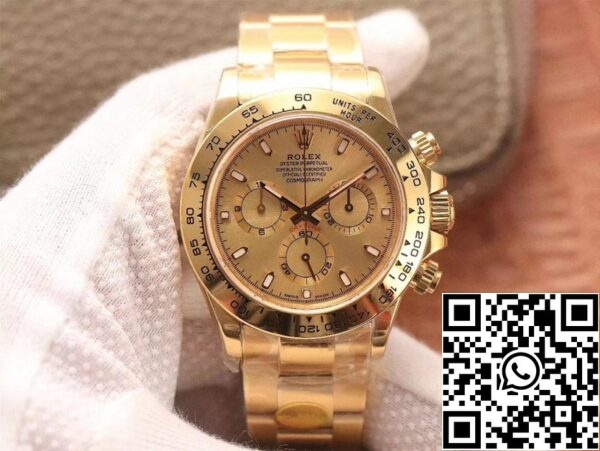 1 96 4ca56c0e 4b08 46a2 8622 78869c5c49c3 Rolex Daytona Cosmograph M116508-0003 1:1 Best Edition Noob Factory arany számlap svájci ETA4130