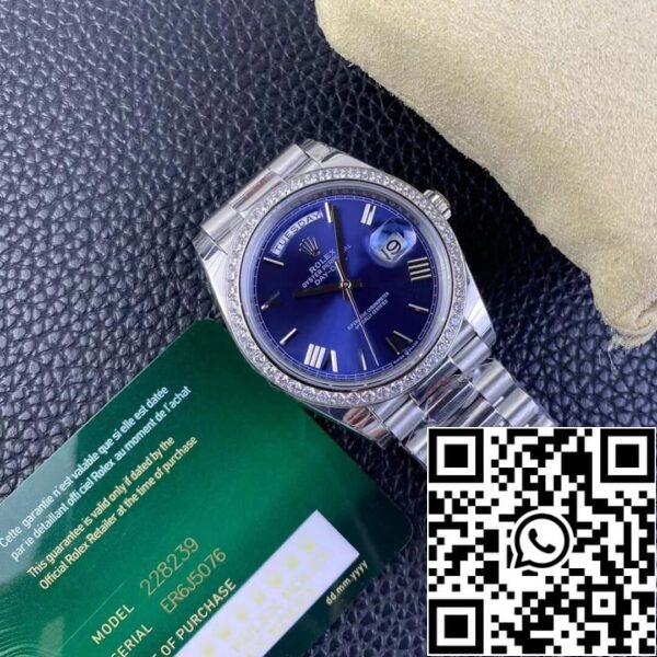 10 1 a2769495 2120 49e5 a095 19420bc0bca0 Rolex Day Date 228349RBR-0005 1:1 Best Edition EW Factory kék számlap