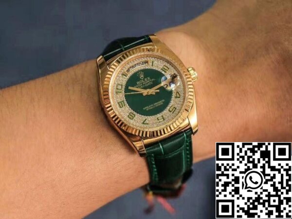 10 35 Rolex Day-Date 118138 1:1 Best Edition quadrante verde con diamanti Swiss ETA2836